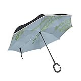 Double Layer Inverted Travel Wende-Regenschirm Trauerweide und Schwalbe Faltschirm UV-Regenschirm Winddicht Faltbar Winddichter UV-Schutz für Regen Mit C-förmigem G