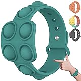 LORESJOY Anti Stress Spielzeug,Stress Relief Hand Toy,Wearable Push Bubble Sensory Fidget Hand Finger Presse Silikon Armband Spielzeug Zappelspielzeug für Kinder Erwachsene Anti-Angst (Green)