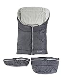 AltaBeBe AL2211P-80 Winterfußsack 2 in 1 Alpin Kollektion, dunkelgrau/hellg