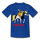 Spreadshirt Yakari Indianer Reitet Auf Seinem Pferd Kleiner Donner Kinder T-Shirt, 110-116, Royalb