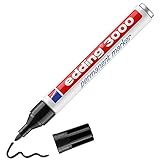 edding 3000 Permanentmarker - schwarz - 1 Stift - Rund-Spitze 1,5-3 mm - schnell trocknender Permanent Marker - wasserfest, wischfest - für Karton, Kunststoff, Holz, Metall - Universalmark