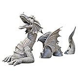 JOJOJOY Gothic Dragon Statuen Drache Figuren Kunst Garten Dekoration Fantasy Tier Skulpturen Ornamente für Terrasse Vorgarten R