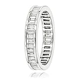Ewigkeitsring mit Baguette-Diamant, 5 mm – 3,25 Karat, Kanalfassung, Platin, Diamant, Diamant,