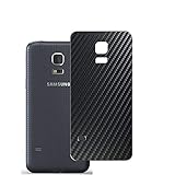 Vaxson 2 Stück Rückseite Schutzfolie, kompatibel mit Samsung Galaxy S5 mini / G870a G870W SM-G800, Backcover Skin - Carbon Schwarz [nicht Panzerglas/nicht Front Displayschutzfolie]