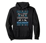 Alles was ich zu Weihnachten will ist Weed Blue Dream Xmas Cannabis Pullover H