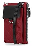 MUNDI Cornelia RFID Crossbody Handytasche für Damen Handy Geldbörse Handy Geldbörse, dunkelrot, Einheitsgröß