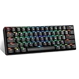 2,4G Mechanische Gaming Tastatur,Beleuchtete Funktastatur,Tastatur Kabellos mit Hintergrundbeleuchtung, Wiederaufladbare Ultradünne USB Tastatur für PC/Laptop/Tablet,61 T