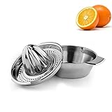 Edelstahl Zitronenpresse Manuell Zitruspresse Orangenpresse Fruchtpresse (Silber)