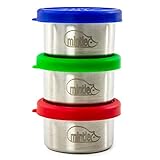 Mintie Mini-Topf-Set auslaufsicheres, wiederverwendbares wiederverwendbares Edelstahl-Plastik-Free-Snack-Box-Lebensmittelbehälter mit BPA-freien Silikondeck