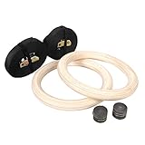 CCLIFE Gymnastikringe Gym Ringe Holz Fitness Trainingsringe Turnringe Olympische Gymnastic Rings fitnessringe Holzringe, Farbe:Gymnastikringe H