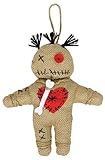 Amscan 847584-55 - Voodoo-Puppe, Größe ca. 22 x 19 cm, aus Stoff, Filz und Wolle, verziert mit Knochen und Herz, Accessoire für Halloween und Karneval, Hexe, Dok