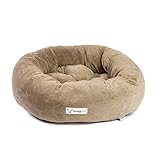 JAMAXX Super-Soft Donut Hundebett Flauschige Weiche Komfort-Polsterung Hundekörbchen Waschbar Hundekorb PDB2083 (60x60 (S) Dark-S
