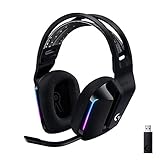 Logitech G733 LIGHTSPEED kabelloses Gaming-Headset mit Kopfbügel, LIGHTSYNC RGB, Blue VO!CE Mikrofontechnologie, PRO G Lautsprechern, Ultraleicht, 29-Stunden Akkulaufzeit, 20m Reichweite - Schw