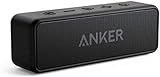 Anker SoundCore 2 Bluetooth Lautsprecher mit Dual Treiber Bass, 24h Spielzeit, Upgraded IPX7 Wasserfest mit Eingebauten Mikrofon, Kabelloser Lautsprecher(Schwarz)(Generalüberholt)