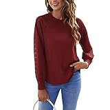 BDCUYAHSKL Herbst Und Winter Casual Damenmode Rundhals Einfarbig Pullover äRmel NäHen Gestrickte Hohle Hedging Lose Laterne Langarm Pullover F