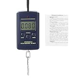 SanZHONGsd Fischwaage mit hintergrundbeleuchtetem LCD-Display, digitale Waage für Haushalt und Outdoor, Gepäckwaage mit Maßband, 40 kg - 10 g Hakenwaag
