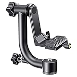 K&F Concept Aluminium Gimbalkopf, Professional Heavy Duty Metall 360° Panorama Stativkopf mit 20 KG Tragkraft, Acra Swiss System,1/4'' Gewinde und Wasserwaage, ideal für Tier- und Sportfotog