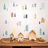 meinbambino Wandtattoo Waldbäume Skandinavien | selbstklebende Wandaufkleber, Wandsticker, Wanddeko | Kinderzimmer Dekoartikel und Geschenkidee für Jungen und M