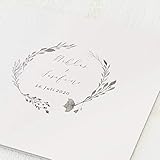 sendmoments Hochzeitseinladungskarten, Wiesenblume, 5er Klappkarten-Set quadratisch, personalisiert mit Text, wahlweise Silber Veredelung & persönliche Bilder, optional Design-Umschläg