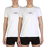 Emporio Armani Underwear Herren 111267CC715 Schlafanzugoberteil, Weiß (Bianco/Bianco 04710), Large (2er Pack)