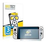 BROTECT Panzerglas Schutzfolie kompatibel mit Nintendo Switch OLED-Modell (3 Stück) - 9H Extrem Kratzfest, Anti-Fingerprint, Ultra-Transp