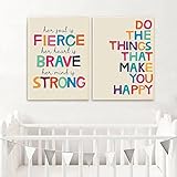 Bunte feministische Zitat Kunstdruck Ihre Seele ist heftig inspirierend Spruch Mädchen Wandkunst Leinwand Malerei minimalistische Poster Dekor kein Rahmen-30x40cmX2