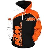 BFWLAICAILE Herren Hoodie Jacken K-T_M Trainingsanzug Jogging Sweatshirt 3D Digitale Voller Druck Kapuze Casual Cardigan Zip Hoodie Sportswear,Orange a,4XL