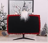 Gugou Computermonitor-Abdeckung, elastische Computerabdeckung, Weihnachtsdekoration für Home Office Decor und Neujahrsgeschenkideen (grau älter)