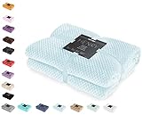 DecoKing Kuscheldecke 150x200 cm hellblau Decke Microfaser Wohndecke Tagesdecke Fleece weich sanft kuschelig skandinavischer Stil hellblau Henry