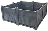 GXBCS Hochbeet Kunststoff Hochbeete Kombination Grow Box mit Drainagelöchern Stapelbares Gemüsekraut 4-teiliges PP-Blumenbeet 091(Size:78x78x33.6cm)