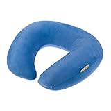 FakeFace Greeney Kompaktes Aufblasbares Reisekissen Nackenhörnchen Nackenstütze Stützkissen Nackenkissen Neck Support für Autofahren Reisen Fernsehen Arbeiten (Blau)