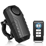 WSDCAM Fahrrad Alarm mit Halterung, 113dB Einbrecher Vibration Motorrad Fahrrad Alarm Sicherheitssystem Wasserdicht Fahrrad Anti-Diebstahl fahrrad alarmanlage mit fernbedienung
