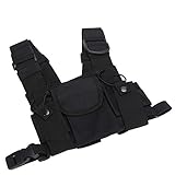 Weikeya Brustgurt-Pack, dauerhafte Brust-Front-Tasche aus Nylon-Schwarz-Nylon -25 ° C ~ 55 ° C für Brandbekämpfung und M