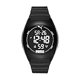 PUMA Unisex Puma 4 LCD, Schwarz Plastic Uhr, P6015