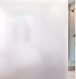 rabbitgoo Fensterfolie Blickdicht Sichtschutzfolie Selbsthaftend Milchglasfolie Anti-UV Klebefolie Statisch Haftende Kleberlos Folie Für Büro Badzimmer 44.5 x 200 cm Weiß M