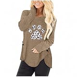 Damen Oberteile Grosse Grössen Langarm Shirt Lange Bluse fur Leggings Sommer T-Shirt Basic Langarmshirts Tops Rundhals Lockere Solide Casual Shirts Elegant Pullover Herb