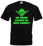 Master Yoda T-Shirt Star Wars Spruch AM Arsch LECKEN DU Mich Kannst!M