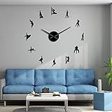 HERWS Wanduhren DIY Riesen Wanduhr Mädchen Stripper Spiegel Zahlen Aufkleber Stehlen Nacht Dekor Moderne W
