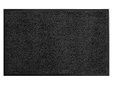Schmutzfangmatte CLEAN – Schwarz 60x90 cm, Maschinenwaschbare, Rutschfeste, Pflegeleichte Fußmatte, Eingangsmatte, Küchenläufer Sauberlauf-Matte, Türvorleger für Innen & Auß