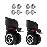 itdegno 2X Universal Gepäck Koffer Ersat Wheel Rad Schwenkbar Rollen Reisekoffer Schwenkräder Trolley Ersatzrollen Transportrollen OD 49