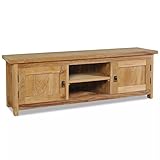 Festnight TV-Lowboard TV-Bank Fernsehschrank Fernsehtisch Massivholz Teak 120×30×40