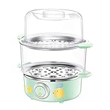 ZHGCHF Elektrischer Dampfgarer Zweischichtiger Dampf-Eierwärmer Schneller Heizkessel Pfanne Küche Kochmaschine 16 Eikap