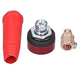 2 Packungen Schnellkupplungsbuchse, Gummi-Sonnenschutzstecker Schweißkabel Elektrische Leitfähigkeit Steckverbinder Hardware Elektrowerkzeuge DJK 10-25(rot)