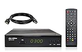 sky vision HD SAT Receiver 300 S-HD, Receiver für Satelliten Empfang, Digitaler Satelliten-Receiver DVB-S2, Sat Receiver HDMI & SCART, HDTV, 12V Camping, USB-Mediaplayer, 1,5 m HDMI Kabel, schw