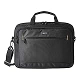 Amazon Basics - kompakte Laptoptasche, Umhängetasche/Tragetasche mit Taschen zur Aufbewahrung von Zubehör, für Laptops bis zu 14 Zoll (35,6 cm), Schwarz, 1 Stück