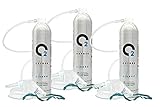 OXYMED24 Oxygen Medizinischer Sauerstoff mit Maske Sauerstoffpräparat in der Dose 10L o2 Universal Mundstück Rein Inhalierbar Sauerstoffgerät 3 Stück