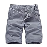 Sannysis Cargo Shorts Herren mit Taschen Carghose Einfarbig Kurze Hose Bermuda Sommer Herrenshorts Sommer Sicherheitshose Sommer Arbeitsbekleidung Freizeithosen Vintage Kurze Sport Camping W