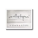 Bild Poster gps-Koordinaten'wo alles begann' personalisiert (Stadt) Druck Geschenk Jahrestag Hochzeitstag individuell Freund Ehe-Partner Hochzeitsgeschenk Verlobung Lieblingsplatz g