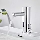 Auralum Badarmatur Infrarot Sensor Wasserhahn Bad Automatisch Induktion Mischbatterie fürs Waschbecken Badezimmer Handwaschbeck