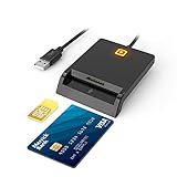 Eletrand Smart Card + SIM-Karte USB 2.0 Hot-Plug-Smart Card-Leser, Dual Card Slot Design, tragbarer militärischer CAC-Kartenleser, kompatibel mit Windows XP, Linux, MAC OS